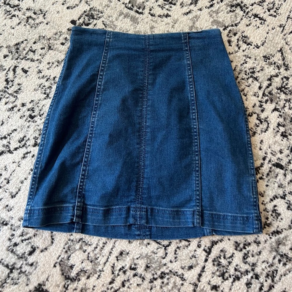 Free People Mini Denim Skirt